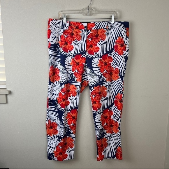 Wildfang Empower Tropical Slim Crop Pants - Picture 2 of 6